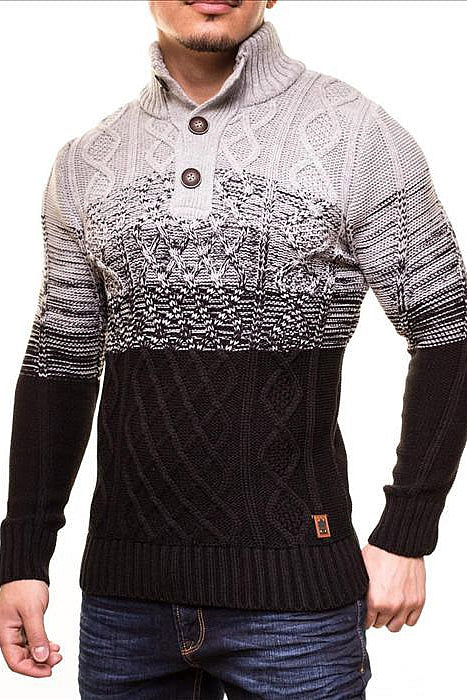 MALE HOT SWEATER CRSM - BLACK-GREY 9503-2