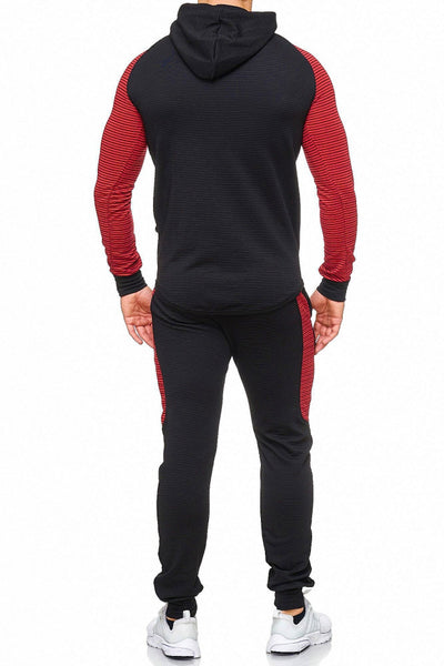 SWEAT SUIT MAN- BLACK-RED 47008-1